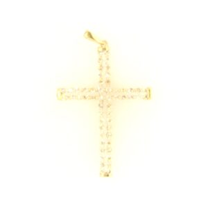 10K Y Diamond Cross Pendant