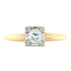 14K Two Toned Gold Diamond Ring