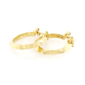 18K Y Gold Medium Hoop Earrings